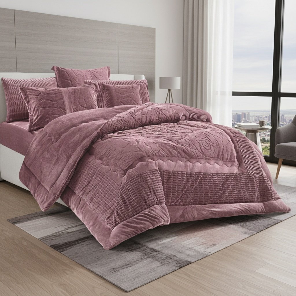 03 طقم لحاف ميري مزدوج كنج سايز 6 قطع شتوي - الصورة 1