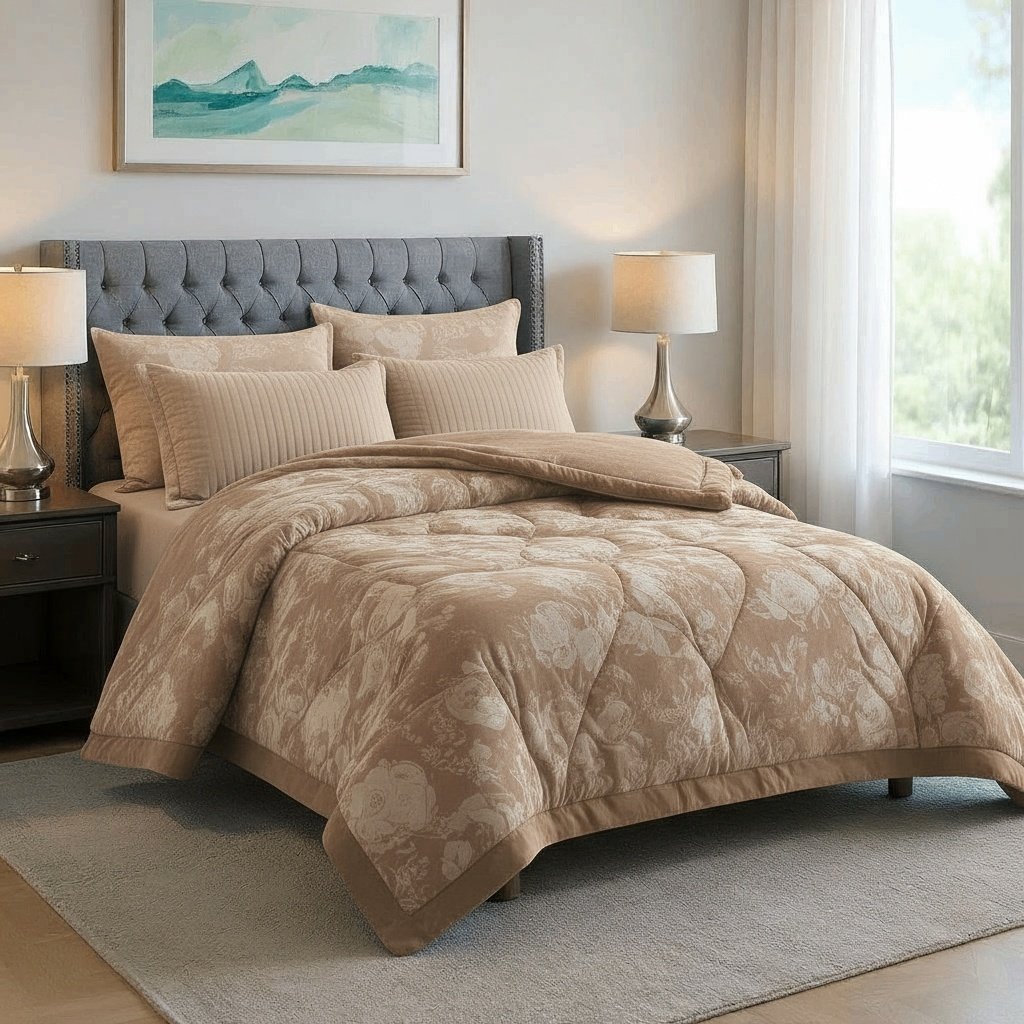 1ef5d73d-72b2-4382-9400-4e15411c38cd طقم لحاف يفوني مزدوج كنج سايز 6 قطع شتوي - الصورة 1