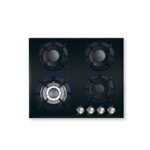 طباخ جولد فيجن 60 سم، 4 مواقد، زجاج أسود 304