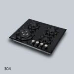 ⁦طباخ جولد فيجن 60 سم، 4 مواقد، زجاج أسود 304⁩ - الصورة ⁦2⁩