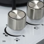 ⁦طباخ جولد فيجن 60 سم، 4 مواقد، زجاج أبيض 306⁩ - الصورة ⁦3⁩