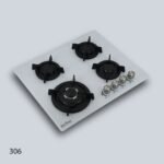 ⁦طباخ جولد فيجن 60 سم، 4 مواقد، زجاج أبيض 306⁩ - الصورة ⁦8⁩