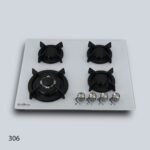 ⁦طباخ جولد فيجن 60 سم، 4 مواقد، زجاج أبيض 306⁩ - الصورة ⁦11⁩