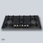 ⁦طباخ جولد فيجن 90 سم، 6 مواقد، زجاج أسود 310⁩ - الصورة ⁦2⁩