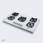 ⁦طباخ جولد فيجن 90 سم، 5 مواقد، زجاج أبيض 311⁩ - الصورة ⁦8⁩