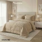 ⁦طقم لحاف نتاليا مزدوج كنج سايز مطرز 6 قطع صيفي⁩ - الصورة ⁦5⁩