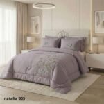 ⁦طقم لحاف نتاليا مزدوج كنج سايز مطرز 6 قطع صيفي⁩ - الصورة ⁦2⁩