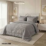 ⁦طقم لحاف نتاليا مزدوج كنج سايز مطرز 6 قطع صيفي⁩ - الصورة ⁦4⁩