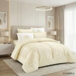 ⁦طقم لحاف فلور مجكر مزدوج كنج سايز 6 قطع صيفي⁩ - الصورة ⁦2⁩