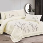 ⁦طقم لحاف مدينة مزدوج كنج سايز مطرز 6 قطع صيفي⁩ - الصورة ⁦6⁩