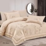 طقم لحاف مدينة مزدوج كنج سايز مطرز 6 قطع صيفي