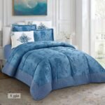 ⁦طقم لحاف فلور مجكر مزدوج كنج سايز 6 قطع صيفي⁩ - الصورة ⁦3⁩