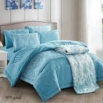 ⁦طقم لحاف ايملي مزدوج كنج سايز 7 قطع مع جوبلين صيفي⁩ - الصورة ⁦2⁩