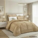 طقم لحاف فلور مجكر مزدوج كنج سايز 6 قطع صيفي