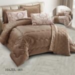 ⁦طقم لحاف هازل دبل فيس مزدوج كنج سايز 7 قطع مع جوبلين شتوي⁩ - الصورة ⁦3⁩