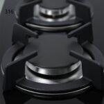 ⁦طباخ جولد فيجن 76 سم، 5 مواقد، زجاج اسود 316⁩ - الصورة ⁦4⁩