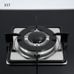 ⁦طباخ جولد فيجن 90 سم، 5 مواقد، زجاج اسود 317⁩ - الصورة ⁦4⁩