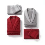 طقم روب حمام 6 قطع قطن مصري ميني مون