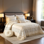 ⁦طقم لحاف اليزابيث مزدوج كنج سايز 8 قطع شتوي⁩ - الصورة ⁦3⁩