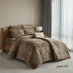 ⁦طقم لحاف جوري مفرد ونصف 4 قطع شتوي⁩ - الصورة ⁦4⁩