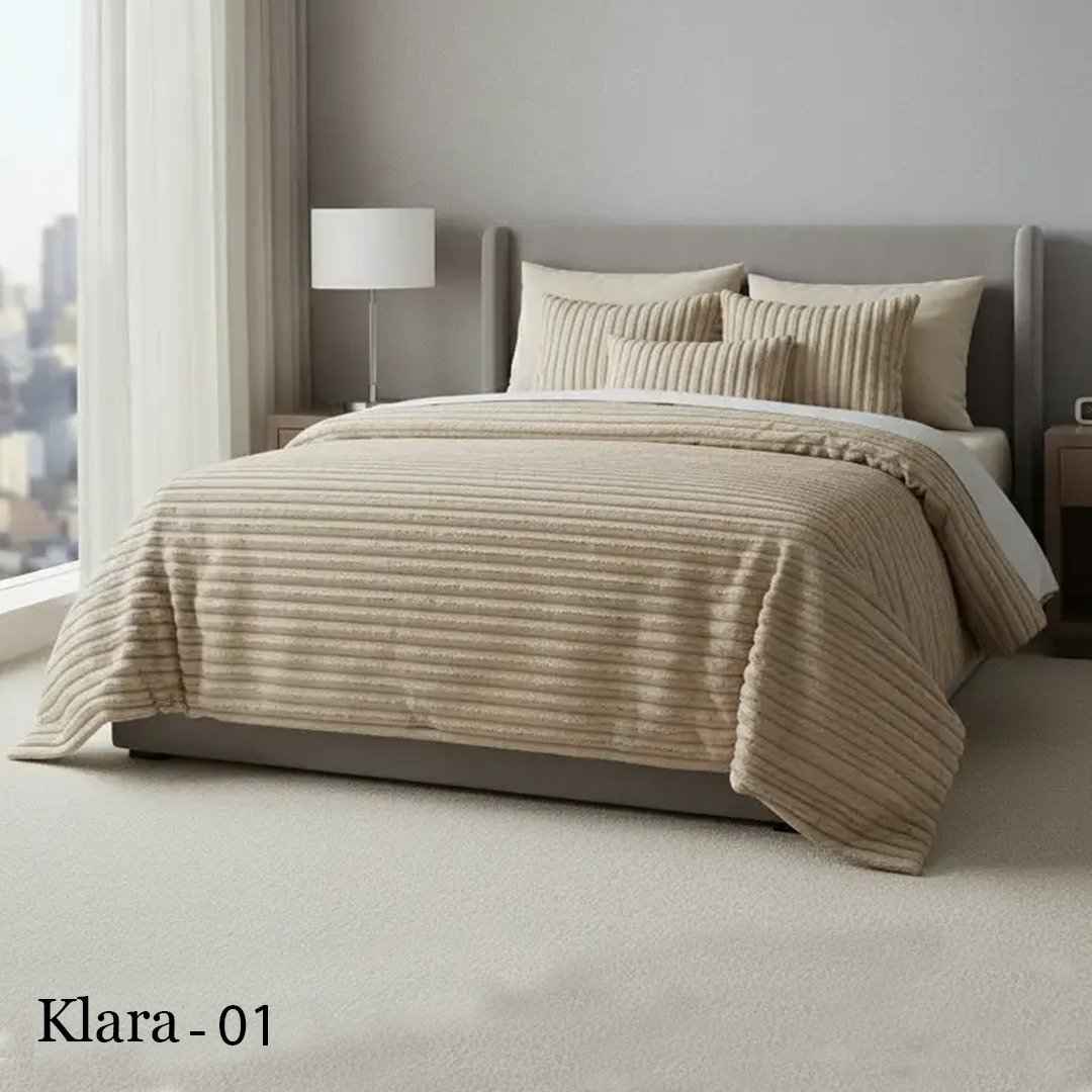 01 طقم لحاف كلارا بخامة فرو الثعلب مزدوج 6 قطع شتوي - الصورة 1