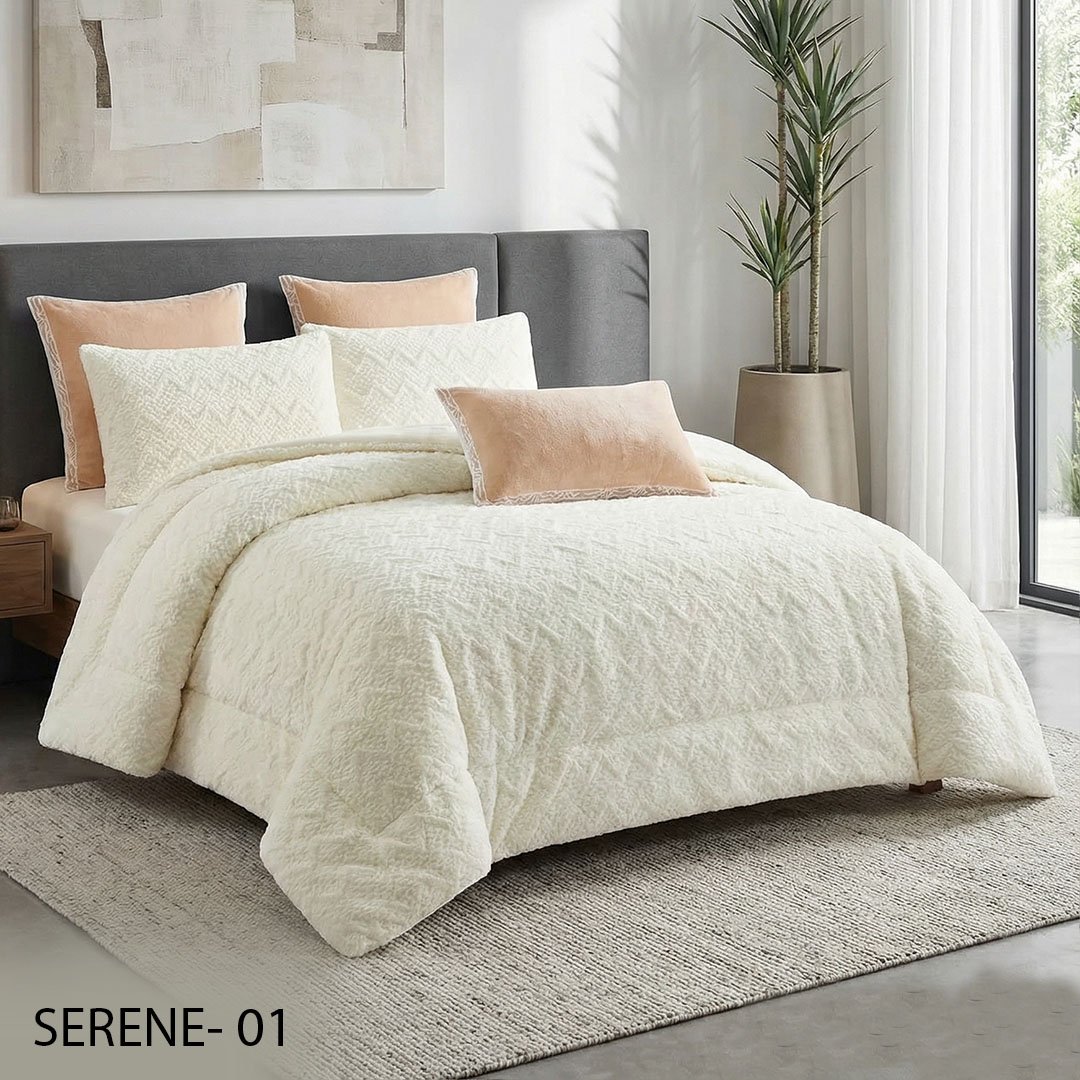 01 طقم لحاف سيرين مزدوج كوين سايز 6 قطع شتوي - الصورة 1