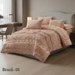 ⁦طقم لحاف برازيل مزدوج كنج سايز 6 قطع شتوي⁩ - الصورة ⁦4⁩