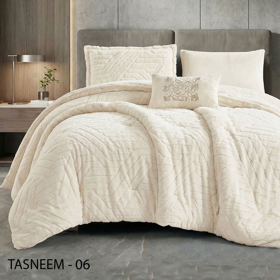 06 طقم لحاف تسنيم مفرد ونصف 4 قطع شتوي - الصورة 1