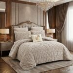 ⁦طقم لحاف دانا فرو الارنب مزدوج كنج سايز 7 قطع شتوي⁩ - الصورة ⁦2⁩