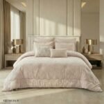 ⁦طقم لحاف جاكار وقطن جورجيا مفرد ونصف 5 قطع صيفي⁩ - الصورة ⁦4⁩