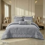 طقم لحاف جاكار وقطن ميامي مزدوج كنج سايز 8 قطع صيفي