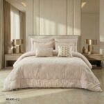 ⁦طقم لحاف جاكار وقطن ميامي مزدوج كنج سايز 8 قطع صيفي⁩ - الصورة ⁦4⁩