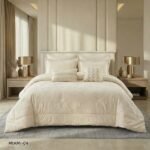 ⁦طقم لحاف جاكار وقطن ميامي مزدوج كنج سايز 8 قطع صيفي⁩ - الصورة ⁦2⁩